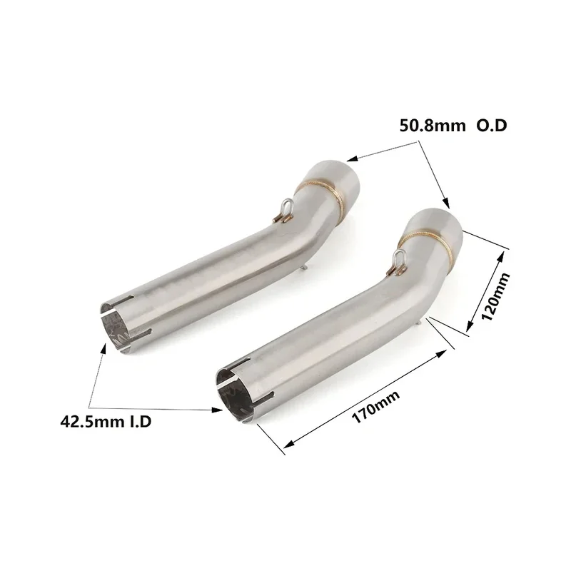 51mm Slip‑on Motorcycle Escape Exhaust Middle Link Pipe Fit for Honda Goldwing GL1500 1988‑1997 1998 1999 2000 2001 2002 2003