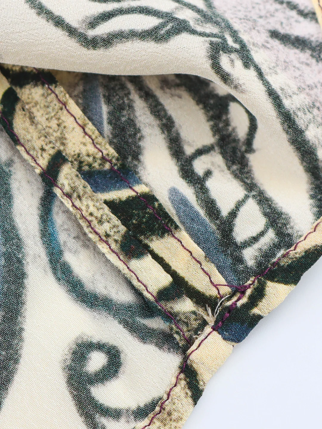 女性用ノースリーブセクシーバックレスバケーションパーティーロングドレス、タイホルターディープVネックファッションヴィンテージプリントボヘミアンワンピース