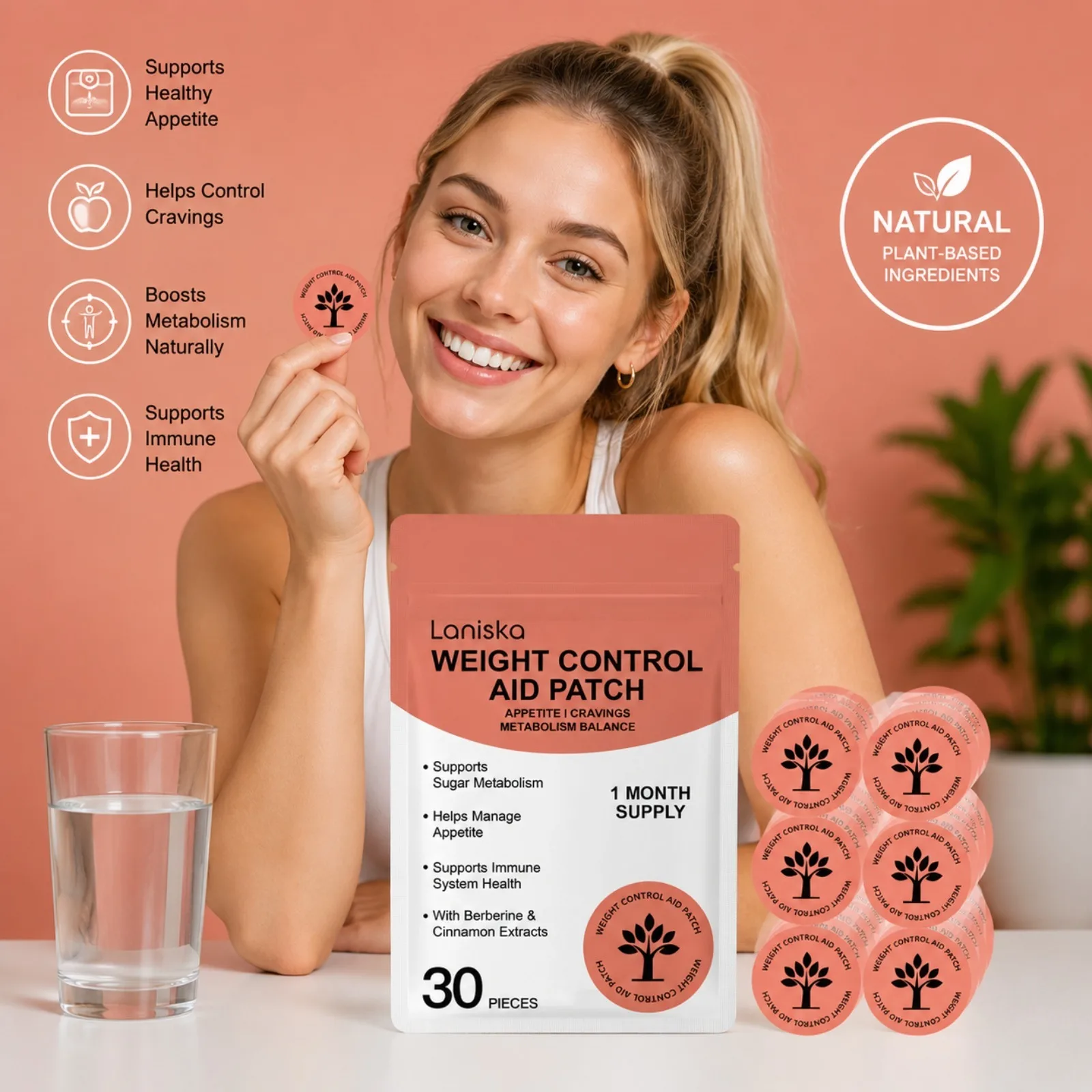 Body Care Patches Light Management Assistance Highlights Body Contours Energy Supporteasy to Use Body Loss Sticker