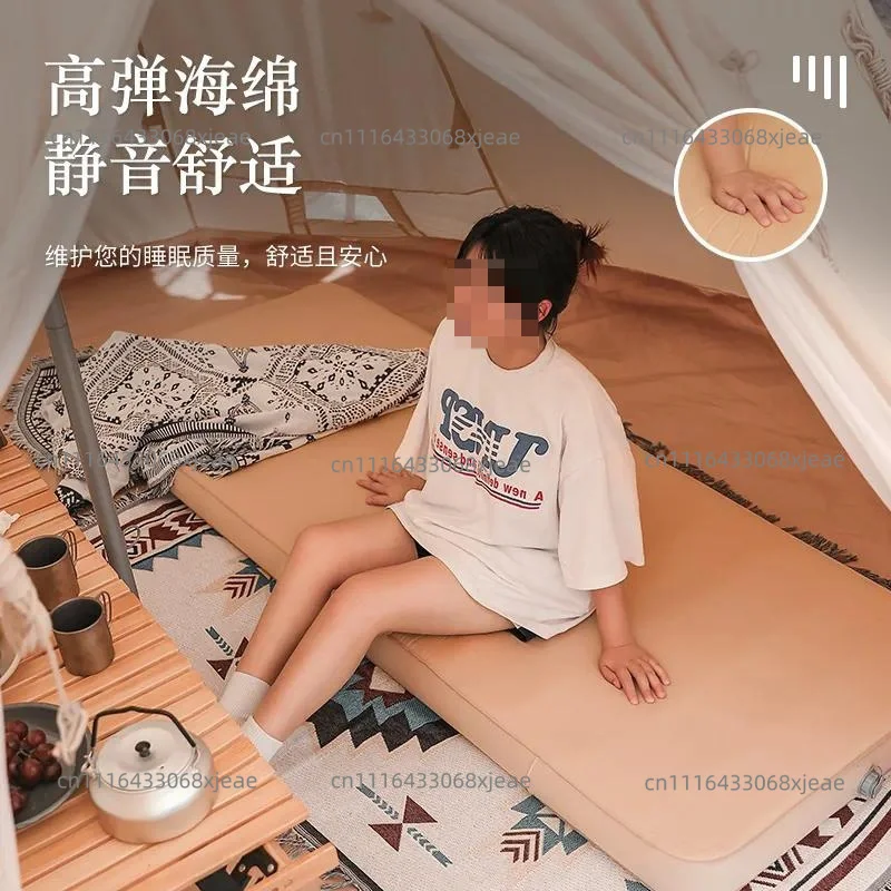 3D sponge inflatable mattress automatic inflatable sleeping mat camping single double moisture-proof mat tent lunch