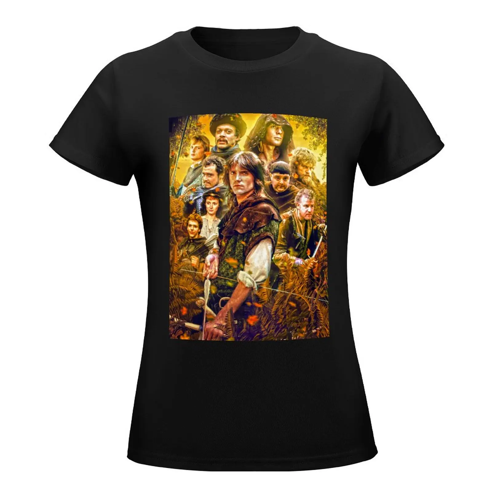 Robin Of Sherwood T-Shirt Female clothing customs vintage funnys fashion woman blouse 2024