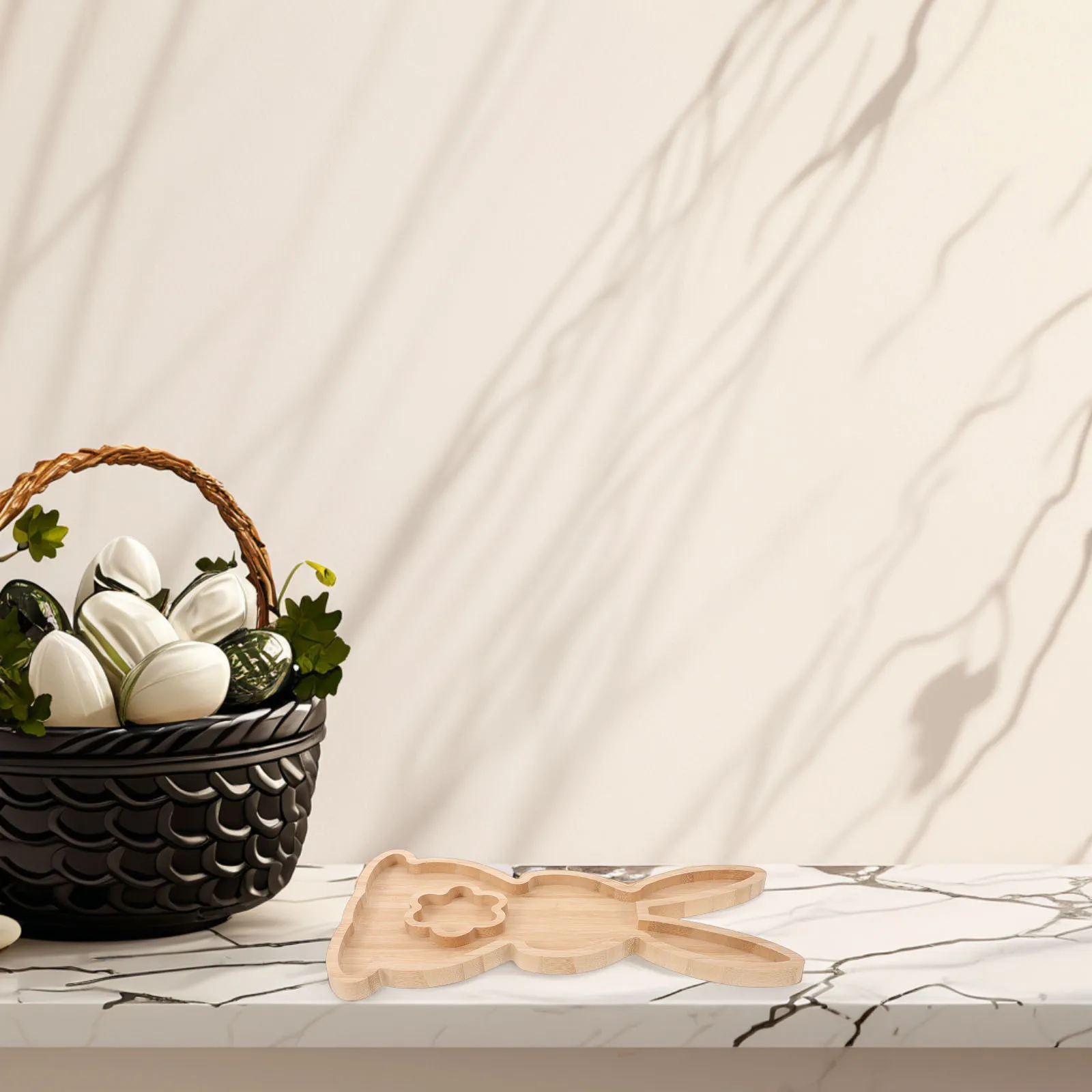 

Bamboo Rabbit Tray Easter Bunny Serving Board Decorative Snack Food Charcuterie Party Dish Versatile Animal Shape