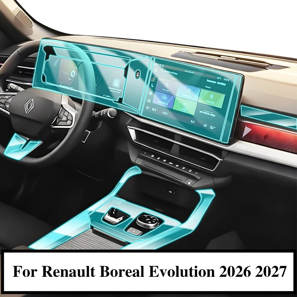Film de protection TPU PPF mat pour Renault Boreal Evolution 2026 2027, écran LCD, panneau de commande, console centrale, accessoires de voiture