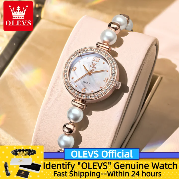OLEVS 5640 High Quality Ladies' Watches Luxury Diamond Watch Stainless steel Pearl Strap Women Watches