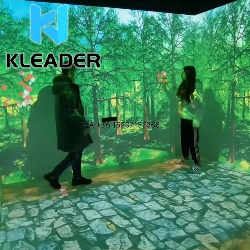 Wmwmnu Interactive 360 Projection Room Cave 3D Holographic Magic Space Virtual World Immersive KTV System Solution Panoramic