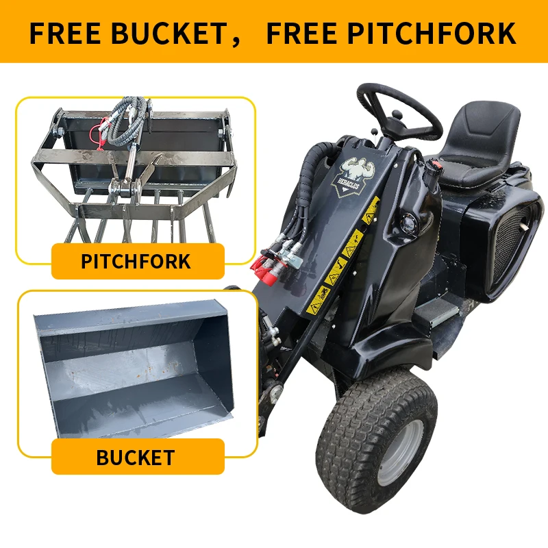 Spot ~ لودر منزلق صغير متعدد الوظائف ثلاثي العجلات، جرافة ديزل هيدروليكية خفيفة الوزن، وملحقاتها