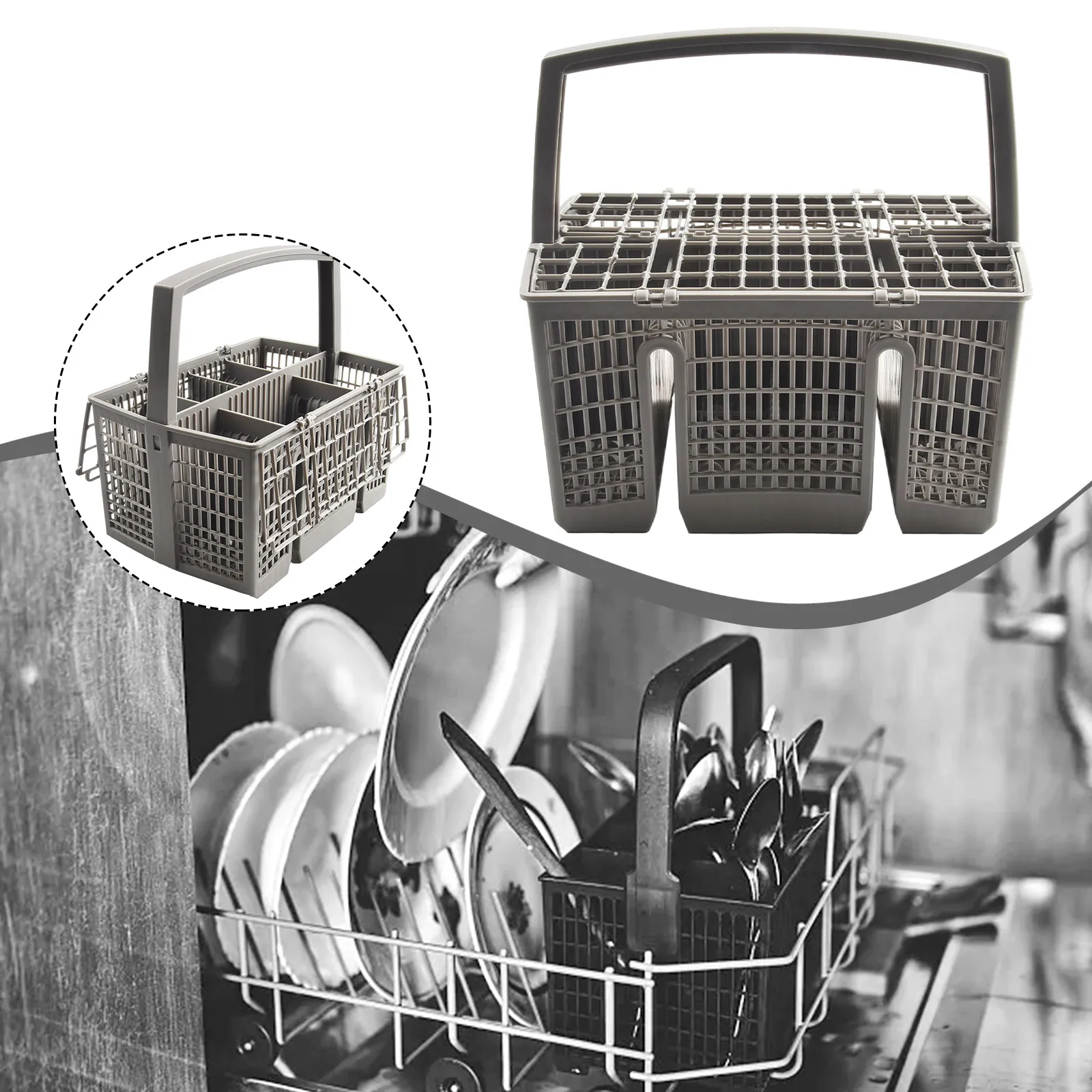 Parts Cutlery Basket Replacement Dishwasher For Bosch SMZ5100 For Siemens SZ73100 Gray Practical Useful Brand New