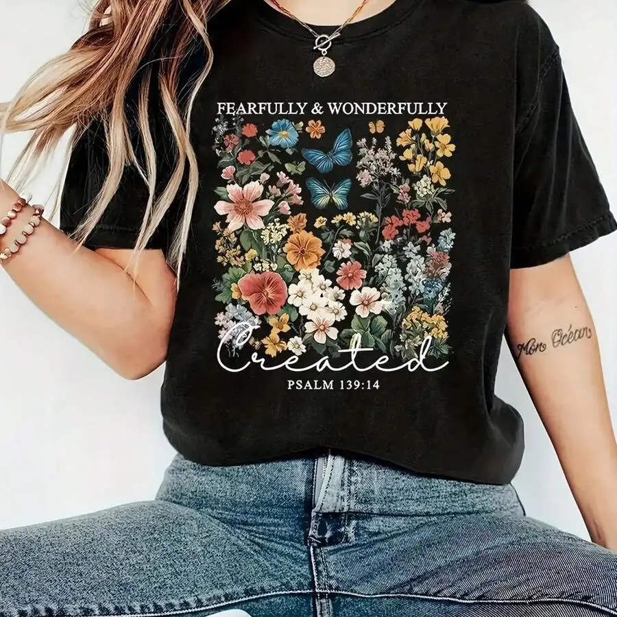 

Casual Letter Print Short Sleeve Round Neck T-Shirt For Women Plus Size Summer