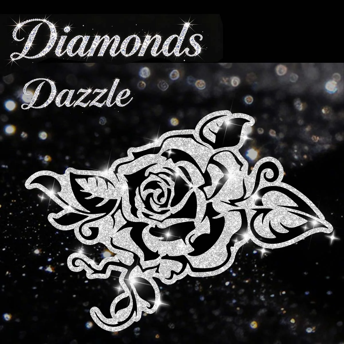 

Блестящие виниловые наклейки Diamond Dazzle Flower для мотоциклов, мотошлемов, боковых кофров, кузова автомобиля, DIY декоративные аксессуары