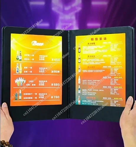 Multi-sided Light Emitting Diode Menu Restaurant/Bar, Customized Easy to Close Automatic Induction Single Side