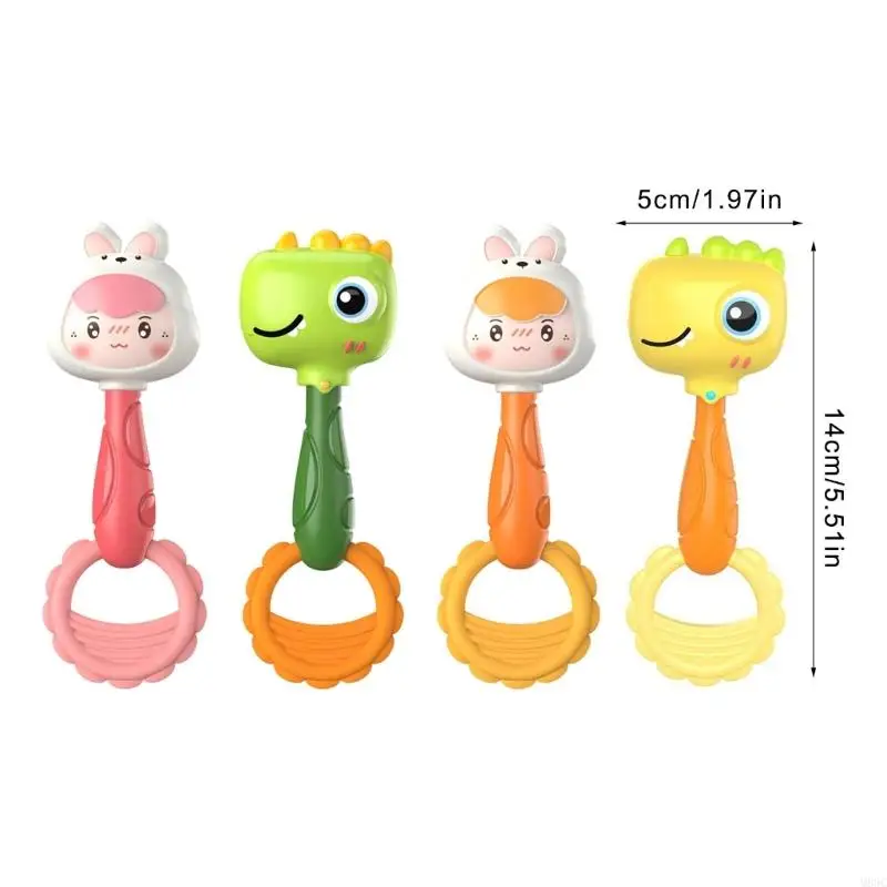 M89C Baby Shaker Dinosaur Rattle Toy Baby Shaker Stroller Cartoon Musical Strument