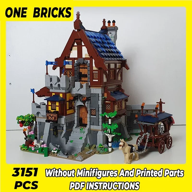 Moc blocos de construção castelo modelo castelo medieval manter tijolos técnicos diy montagem brinquedos construção para crianças presentes do feriado