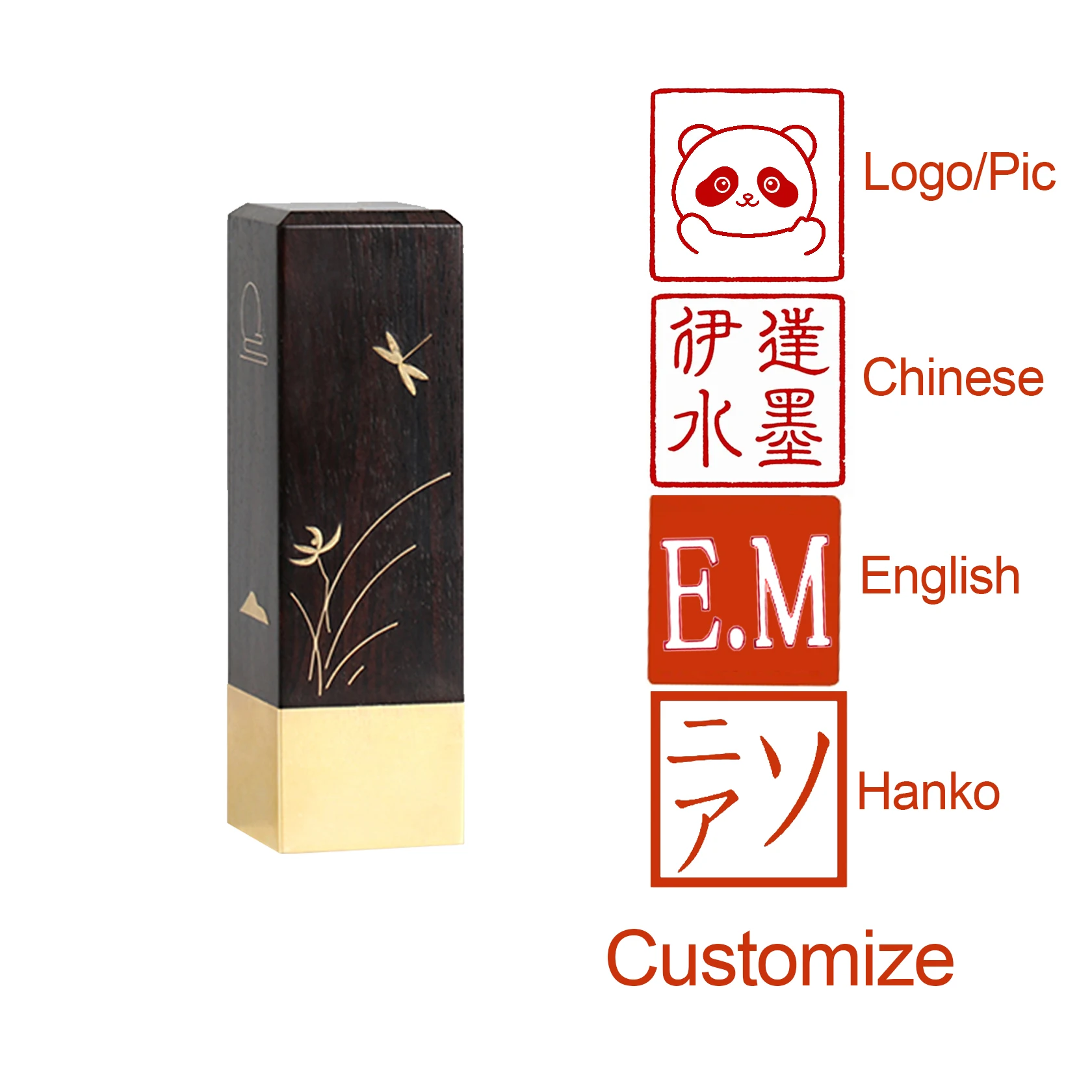

Customize Chinese Name Stamp Calligraphy Stamps Orchid Bamboo Plum Wood Copper Painting Seal For Painter Teacher Katana Stamp