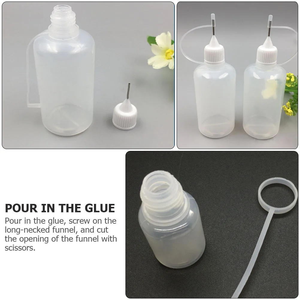 

10pcs 30Ml Point Glue Bottle Transparent Plastic Needle Tip Applicator For Craft Paint Adhesive Alcohol Ink Sand Art Refillable