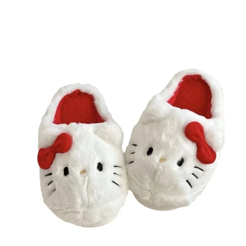 Sanrio Pluszowe Kapcie Hello Kittys Kawaii Śliczne Studentki Jesień Zima Sypialnia Miękkie Wyściełane Pluszowe Buty Do Sypialni Aldult Dziewczyny Xmas