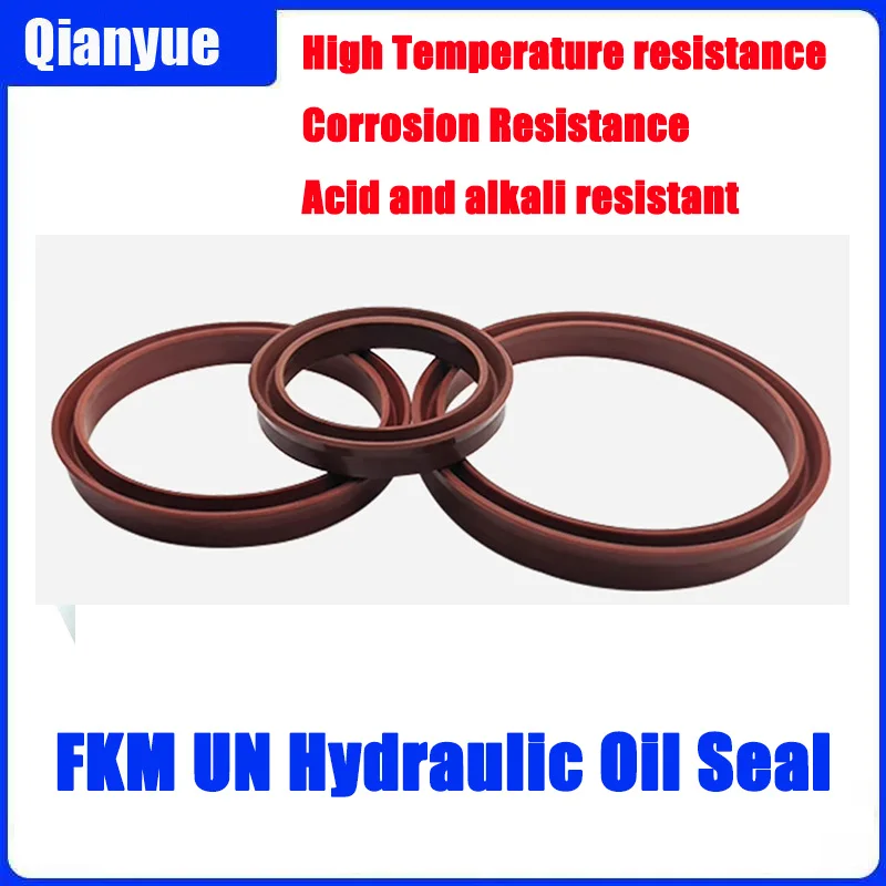 FKM UN/YX/UHS Kolbenstangendichtung ID 45-70mm - Hochtemperatur U/Y-Typ Lippen-Dichtung für Hydraulikzylinder (ODU/IDU, Verschleißfest) – Detail 3