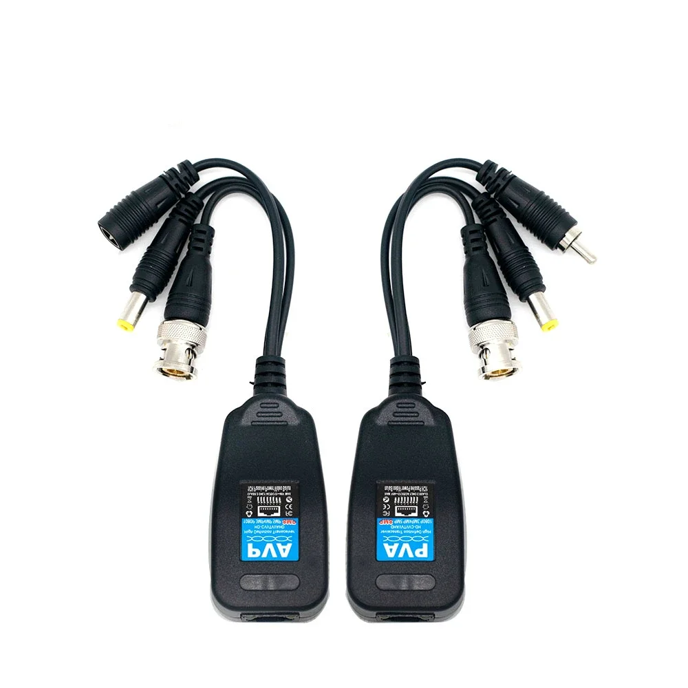 8MP HD BNC Video Power Balun Audio to RJ45 Connector HD-CVI/TVI/AHD Transceiver for CCTV Security Surveillance Camera System