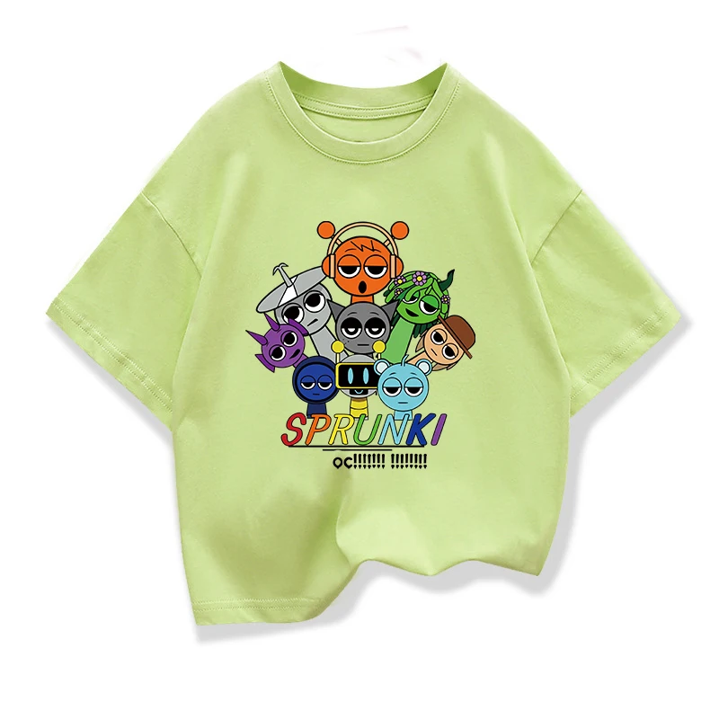 الصيف الأطفال تي شيرتات قصيرة الاكمام Spunki لعبة الرعب Incredibox القمم الكرتون الملابس تيز الفتيات الفتيان الاطفال الملابس القطنية #2