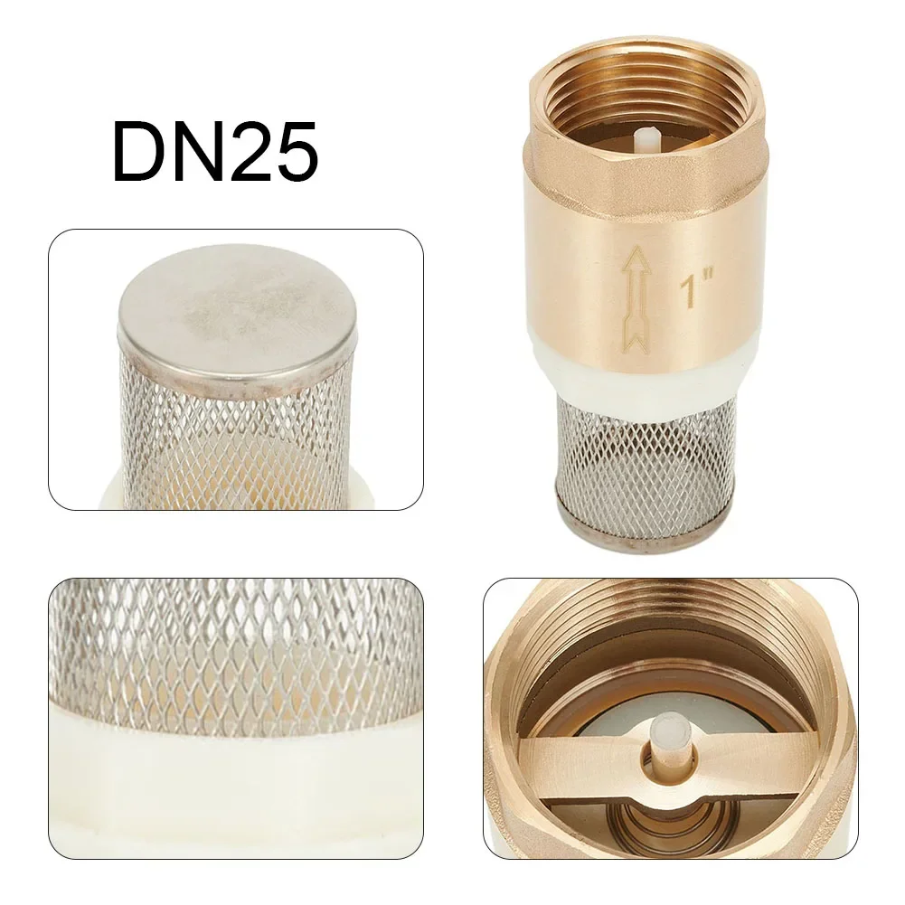 1 Inch Internal Thread Brass Foot Valve DN25 With Check Valve Stainless Steel Basket Suction Basket For Water Plumbing Pump