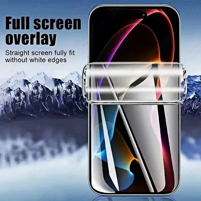 4pcs HD Full Cover Hydrogel Film For iPhone 11 12 13 14 15 16 17 Pro Max 14 15 16 Plus 17 Air 16e Screen Protecton Protection