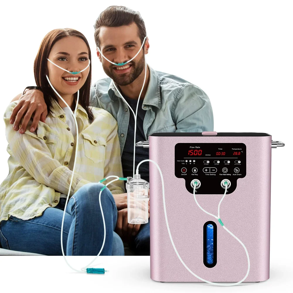 

1500ML Oxygen&Hydrogen Generator Device Hydrogen Inhalation Machine Low Noise 99.99% Pure H2 Hydrogen Water Generator Ionizer