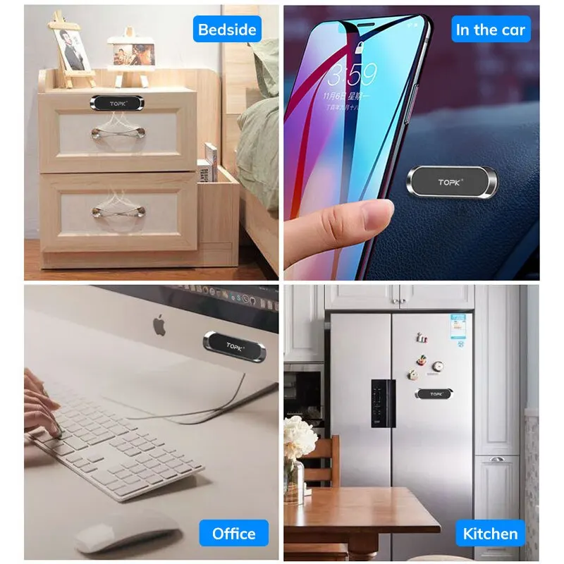 TOPK-soporte magnético de Metal para teléfono móvil, accesorio Universal con forma de tira, imán fuerte, GPS, para iPhone 14