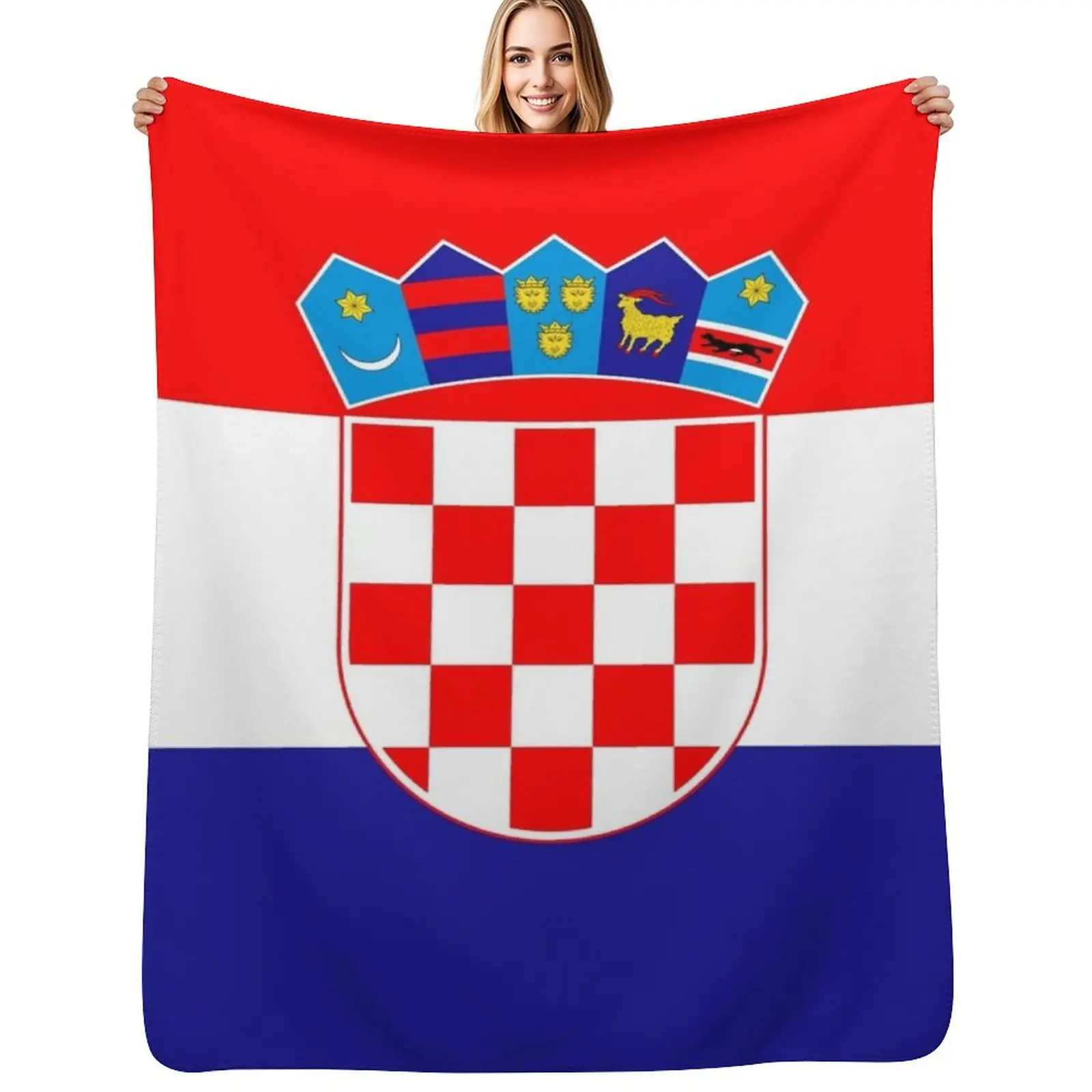 

Croatia Flag Throw Blanket Sofa Blankets Sofas Of Decoration Soft Plush Plaid for winter Blankets