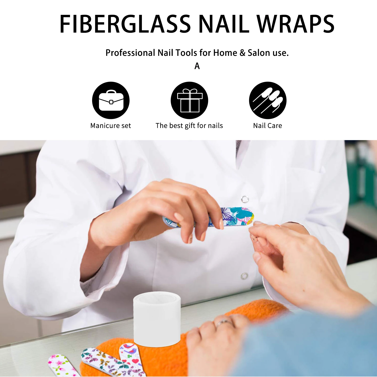 ذاتية اللصق الحرير يلتف حامي تعزيز أدوات لصالون المنزل استخدام مسمار الفن اكسسوارات الألياف الزجاجية مسمار التفاف أطقم