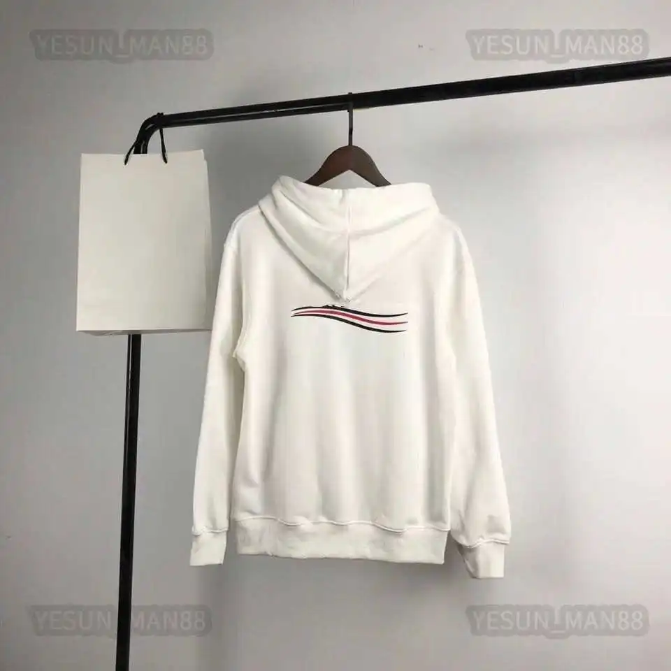 Designer Luxury Balanciagas Classic European Fashion Pure Cotton Back Letter Printing Pullover Hoodie Mens and Womens Balencigas