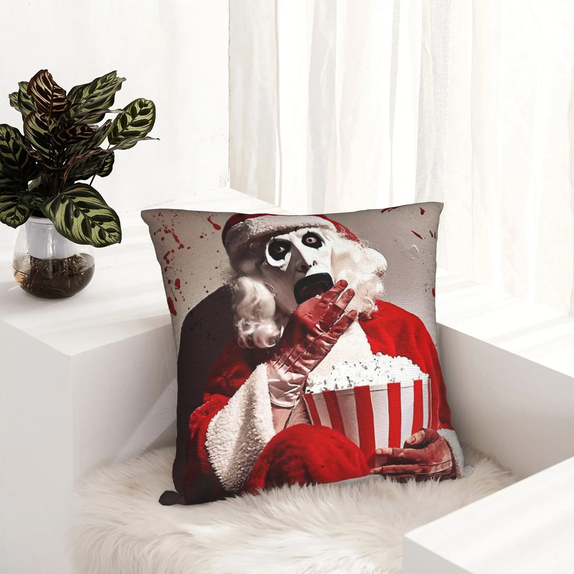 Terrifiers Art The Clown Pillowcase Soft Cushion Cover Decorative Halloween Pillow Case Cover Home Zipper