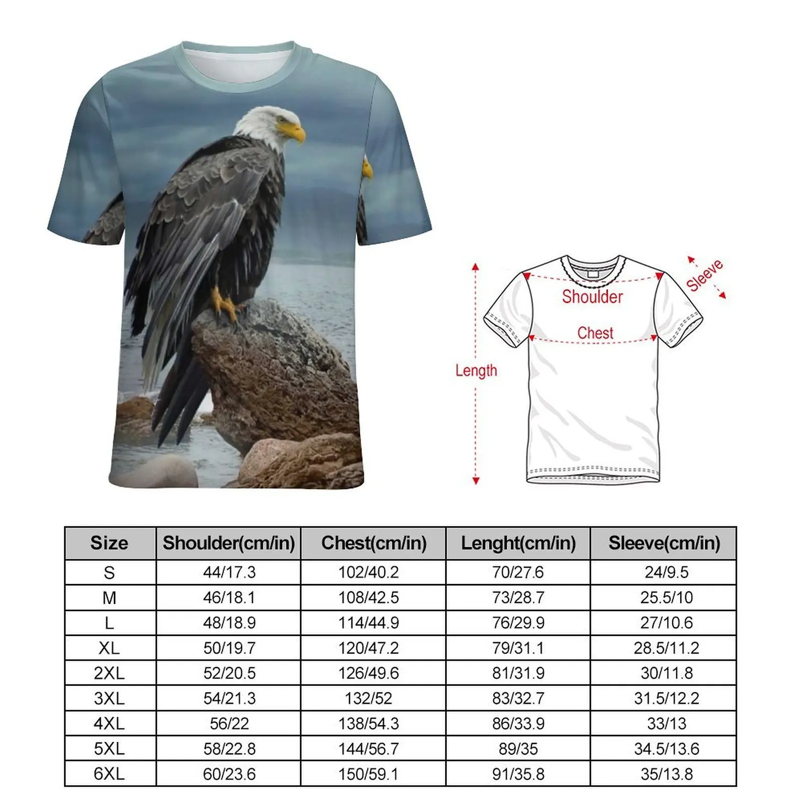 Bald Eagle T-Shirt Predator Sea Eagles Popular T-Shirts Man Casual Tshirt Beach Short-Sleeve Design Top Tees Plus Size