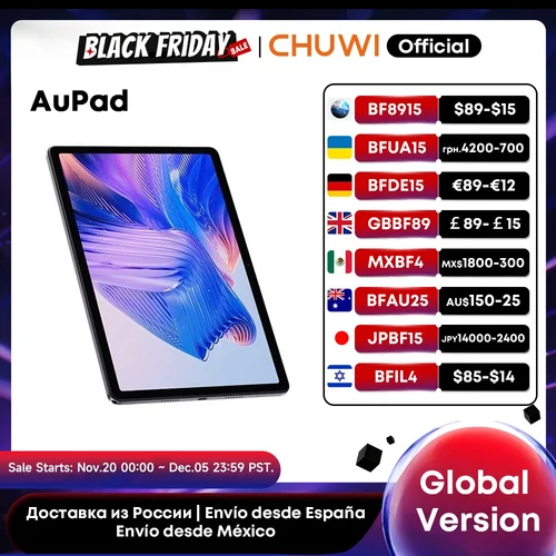 CHUWI AuPad tableta Snapdragon 685 octa-core pantalla FHD de 10,95 pulgadas 8GB DDR4 128GB ROM 4G LTE GPS Android 14 tabletas PC Widevine L1