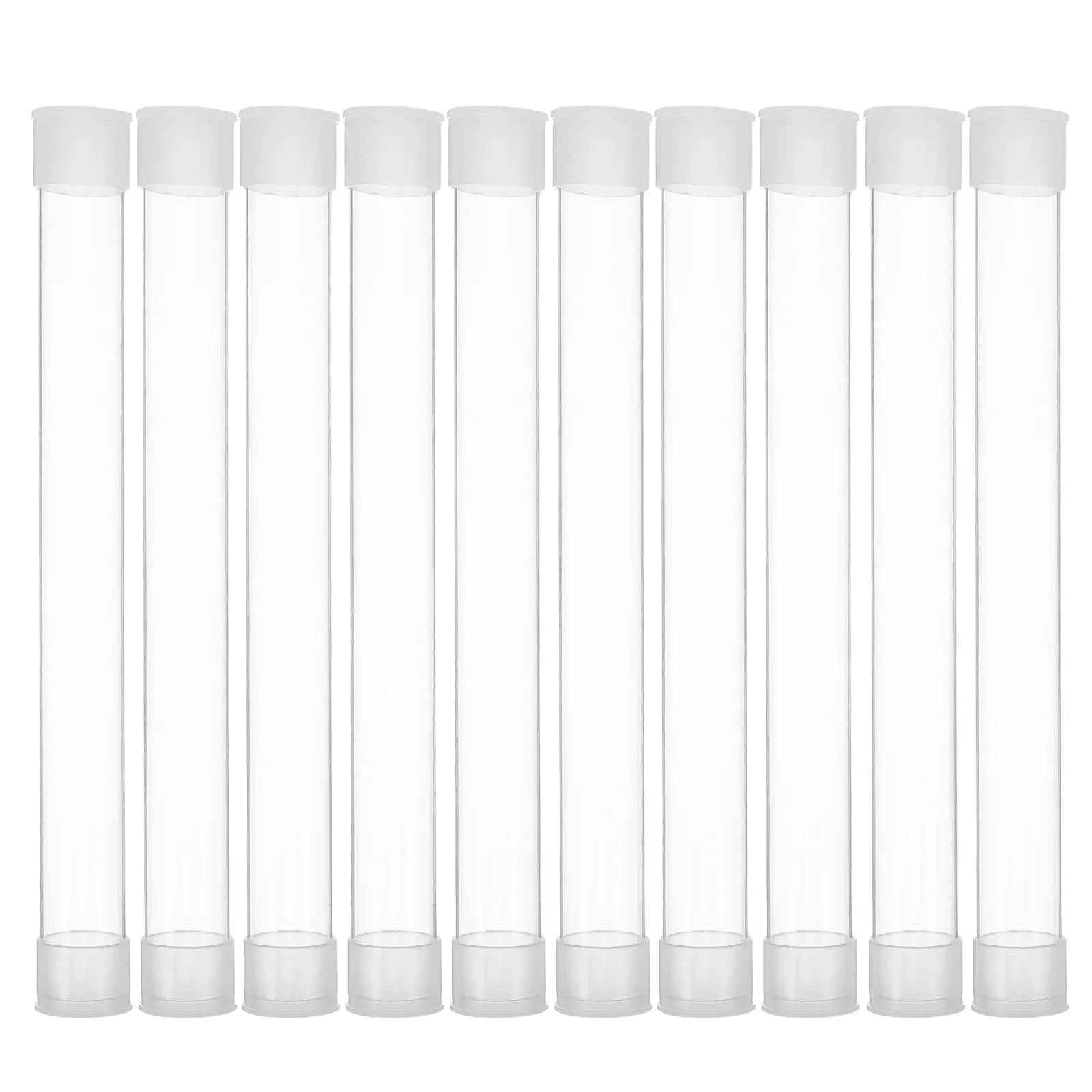 10Pcs Thermometer Storage Container Clear Plastic Protective Access Round Tube Design for Fast Identification Portable