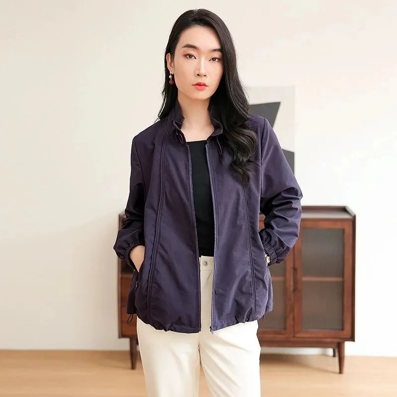 This Year's Popular Women's Long-sleeved Coat Spring 2025 New Female Plus-size Loose Temperament Jacket Petal Collar Outwear