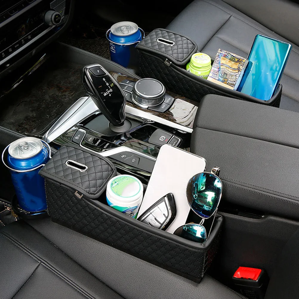 

1Pcs Car Seat Storage Box High Quality Wood Flannel Durable Car Slot Organizer Front Seat Space Storage Container Vehicle