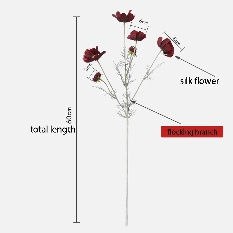 1pcs Artificial Flower 60cm Silk Galsang Coreopsis 5 Heads Fake Plant Decor For Home Wedding Party Luxury Home Decoration