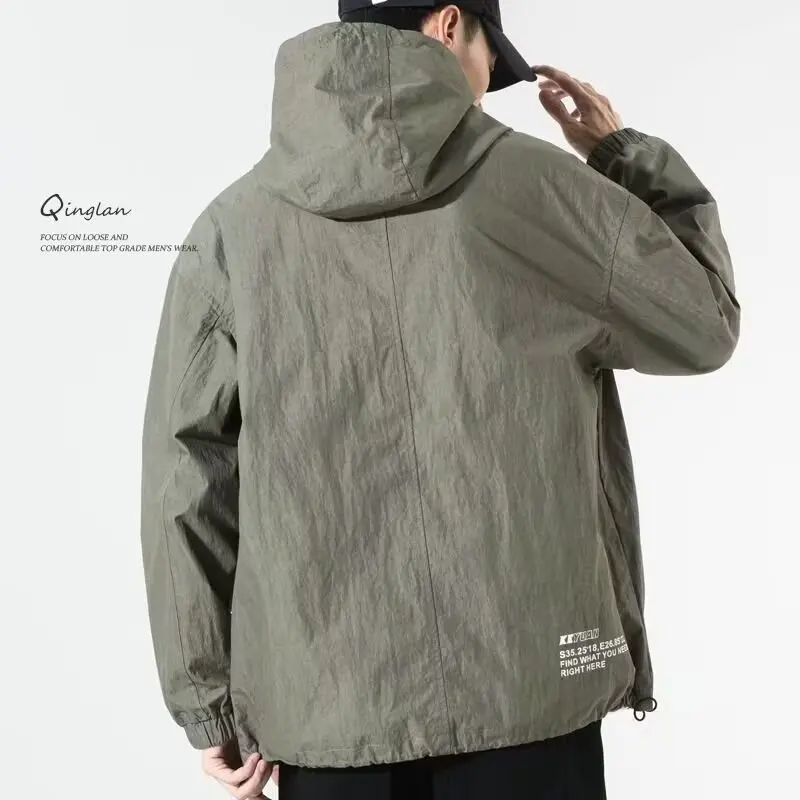 Loose Casual Spor Jaet Autumn Winter Heavyweight Trendy Brand Men's Outerwear Thin Windbreaker Workwear Sle Coat