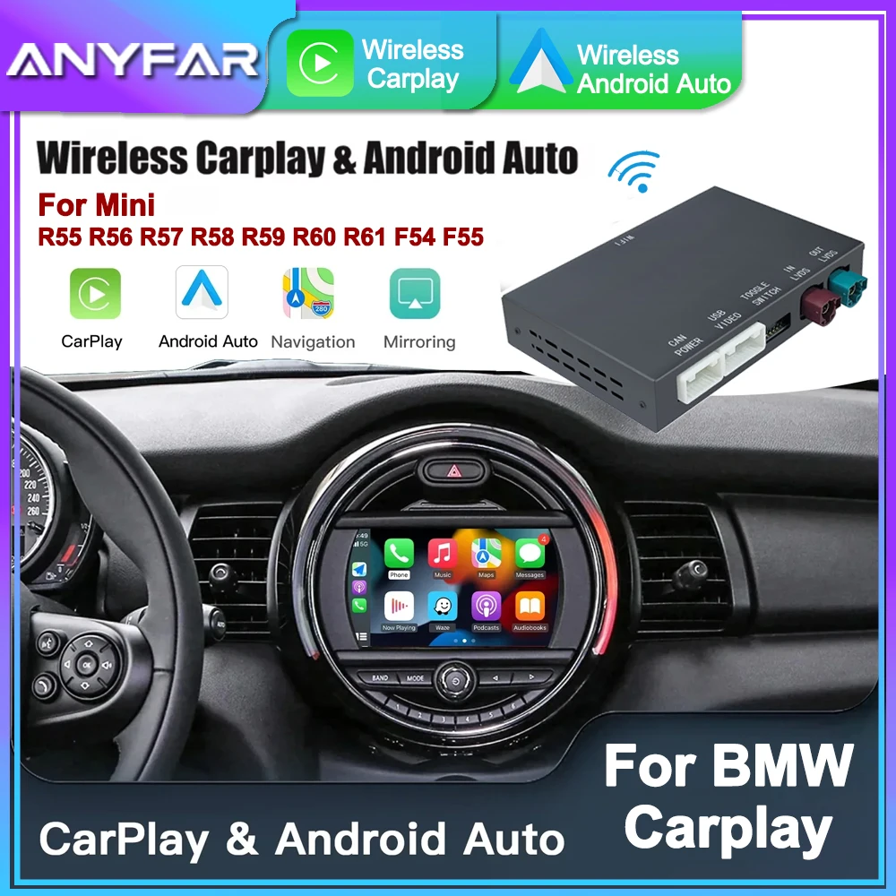 CarPlay Nirkabel Baru Android untuk BMW NBT CIC Mini R55 R56 R57 R58 R60 R61 F54 F55 F56 Clubman Countryman Hardtop Cooper John