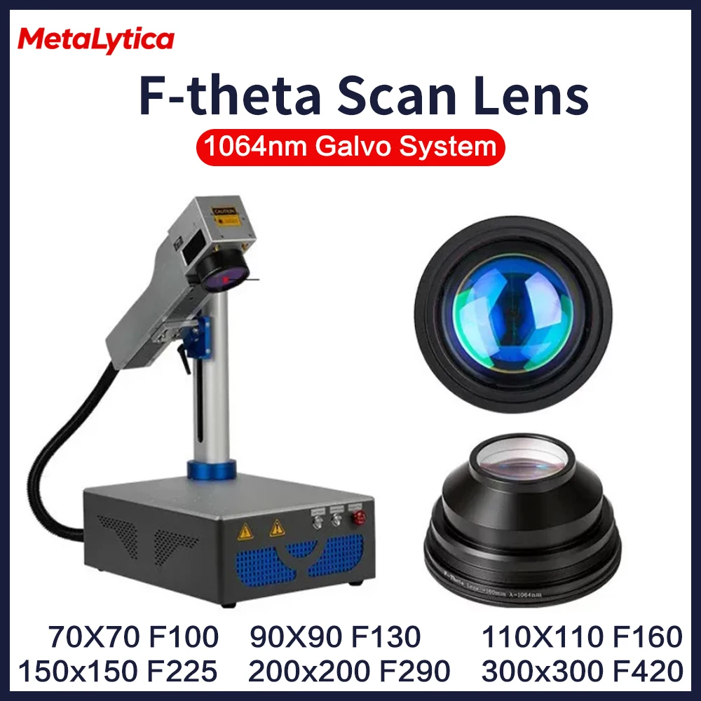 

Линза MetaLytica F-theta Scan 1064 нм 150x150 F210 220x220 F330 для лазерных систем YAG и волоконных лазеров с гальванометром