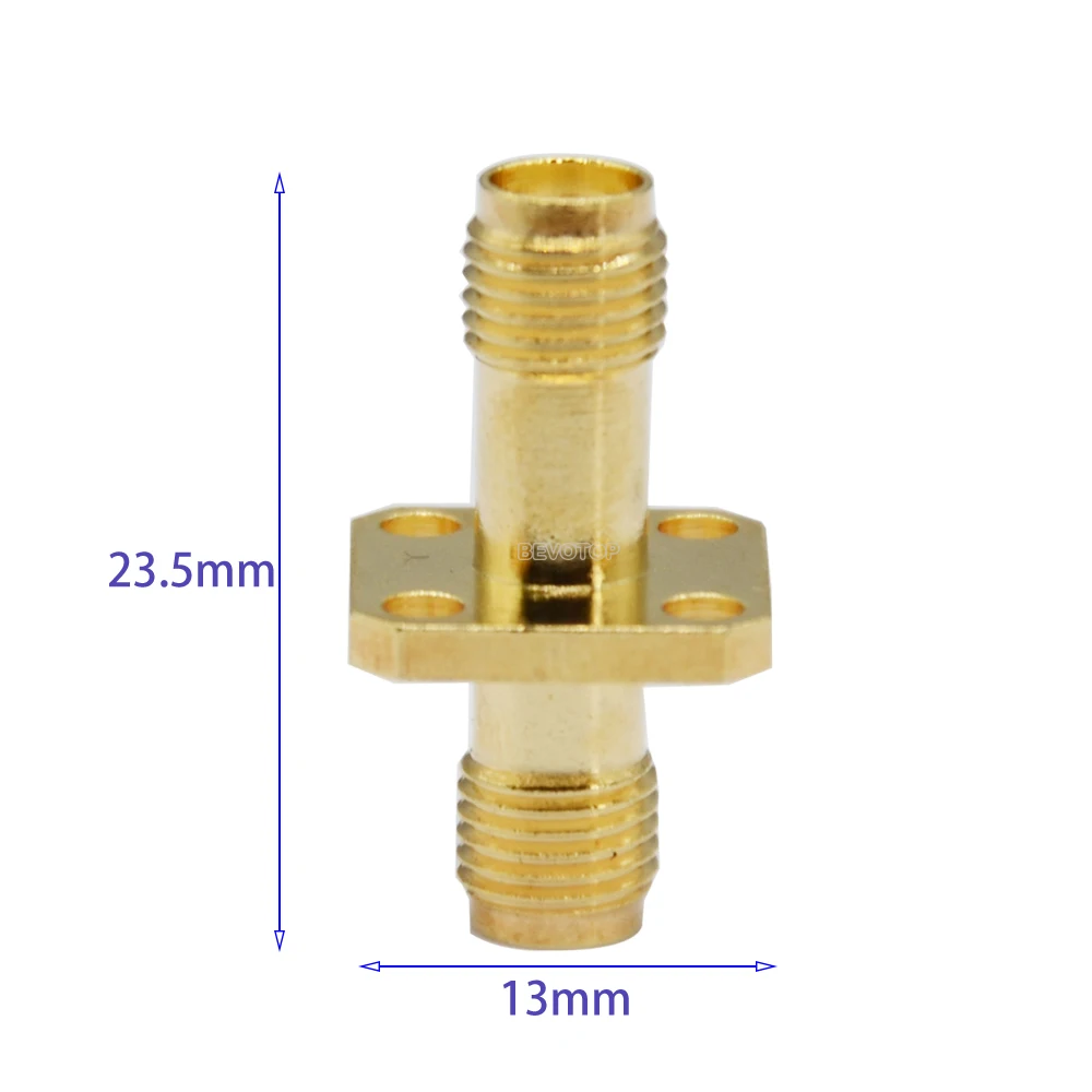 BEVOTOP 2PCS/Lot SMA Female to SMA Female Adapter 4-Hole Sqaure Flange Panel Mount RF Coaxial SMA  Adapter 50 Ohm