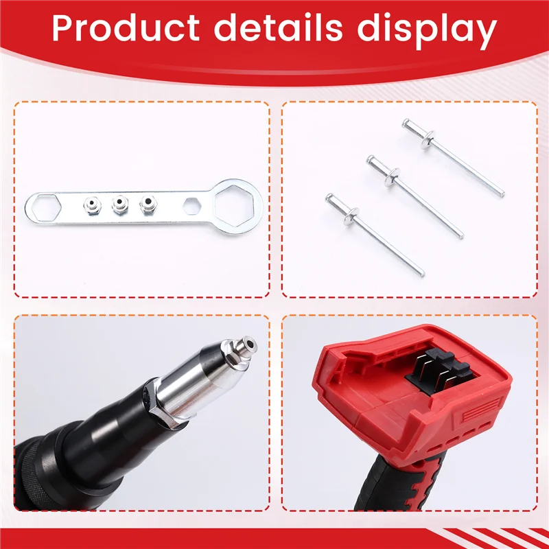 ABFY-Cordless Rivet Gun Brushless 4.8Mm Rivet Nut Gun Automatic Riveting Tool For  18V 20V Battery (No Battery)