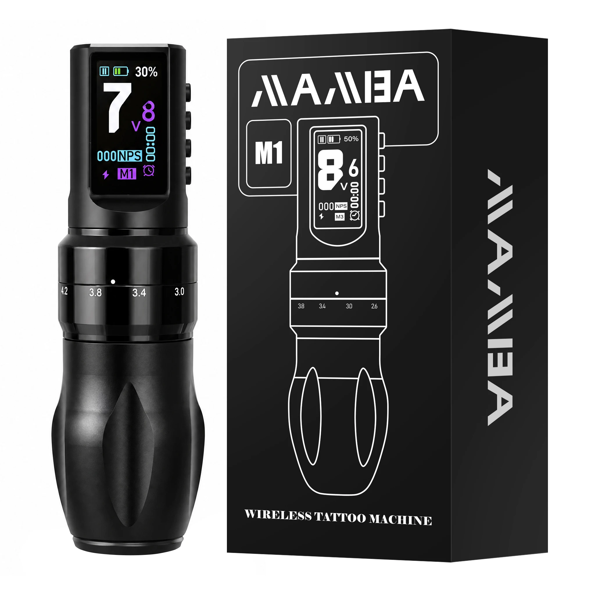 Wireless Cartridge Tattoo Machine Battery Pen  Adjustable Strokes 2.3mm-4.2mm Tattoo Gun for Cartridge Tattoo Needles