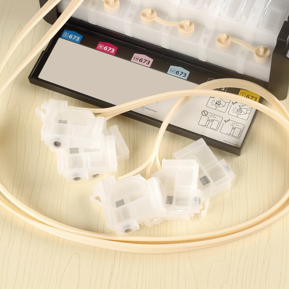 For EPSON L1800 Printer Continuous Ink Supply System CISS DTF Ink Cartridge A3 6 Color CMYKWW Damper Chip