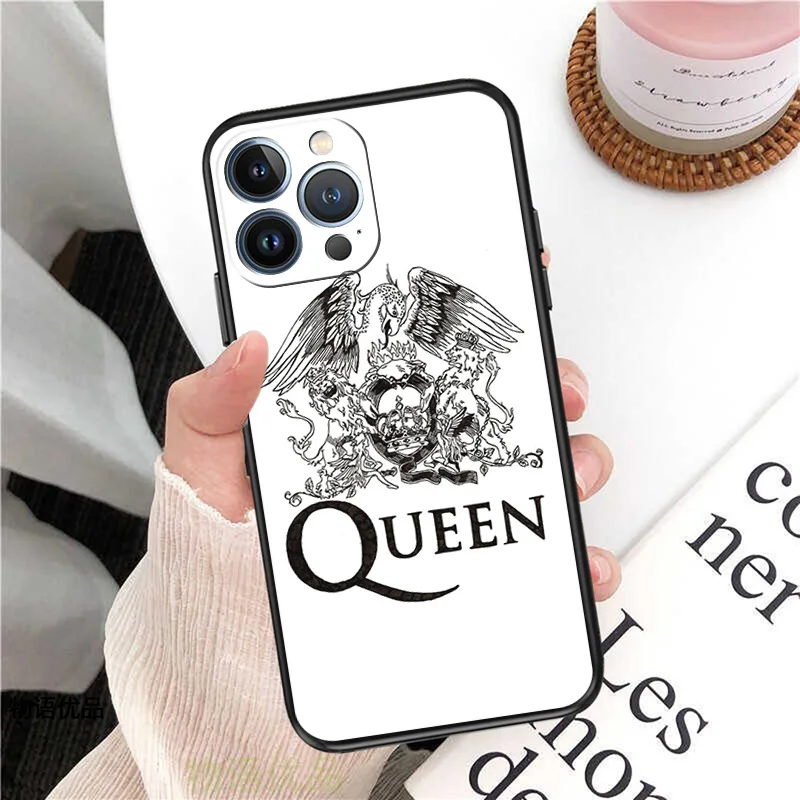 Soft Phone Cases For iphone 16 15 14 13 12 11 Pro XS Max Mini XR 7 8 Plus 16ProMax Freddie Mercury Queen Band Black Matte Cover