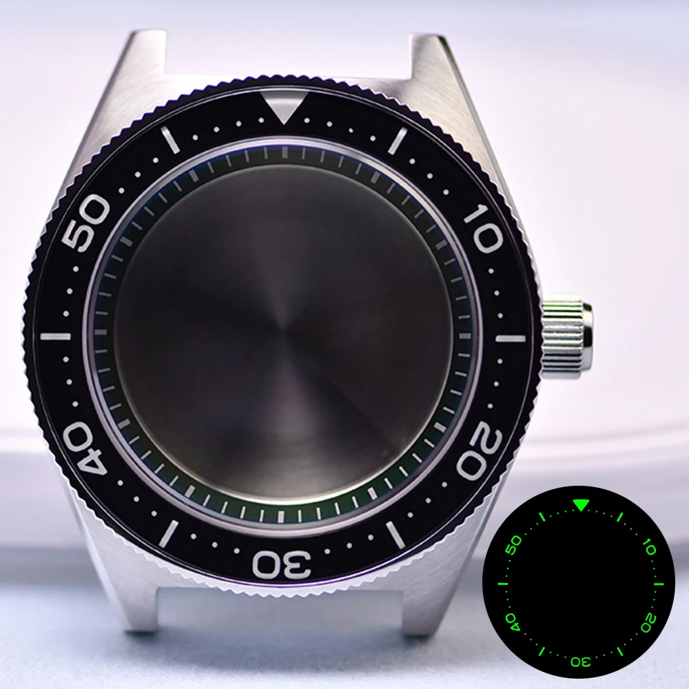 Diving Watch Case 316L Stainless Steel Case 3 O'clock 42mm Sapphire Glass C3/BGW-9/Orange Luminous for NH35/36 Automatic Movemen