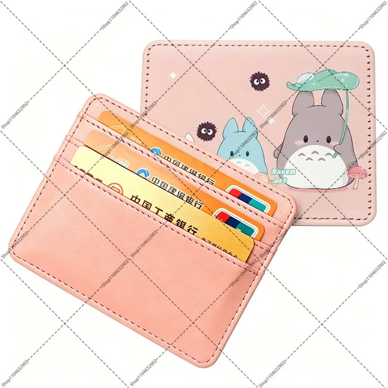 Totoro Cute Slim ID and Bank Card Holder Wallet for Men and Women Cartoon Anime Pattern Cards Holders Card Protector Case Gift - view 2