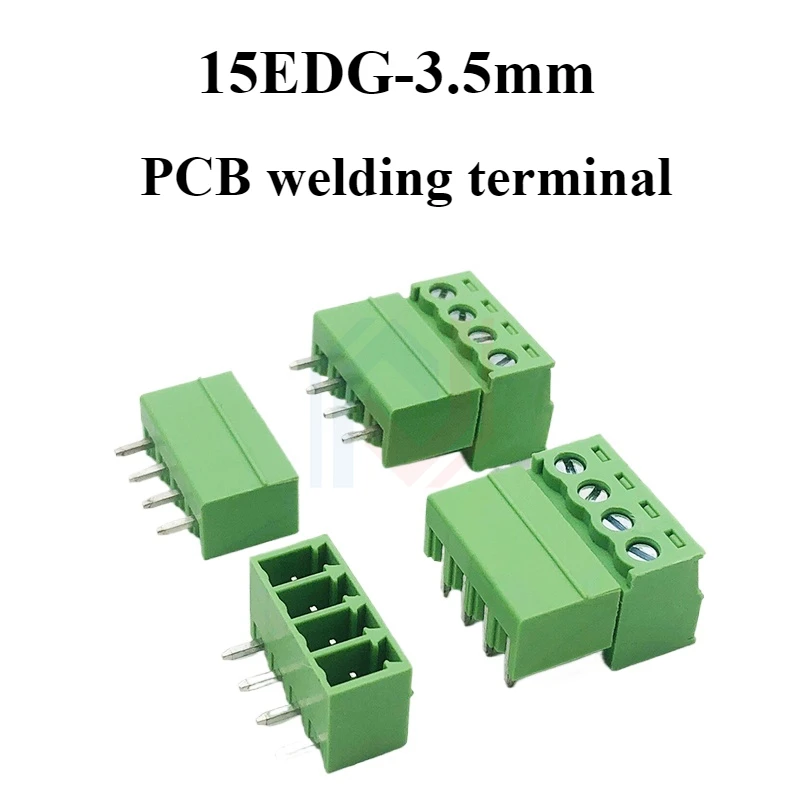 

5Sets/5Pcs PCB solder terminal 15EDG-3.5 plug-in green terminal 2EDG 3.5mm pitch connector 2P3P4P5P6P7P8P9P10P12P-24P
