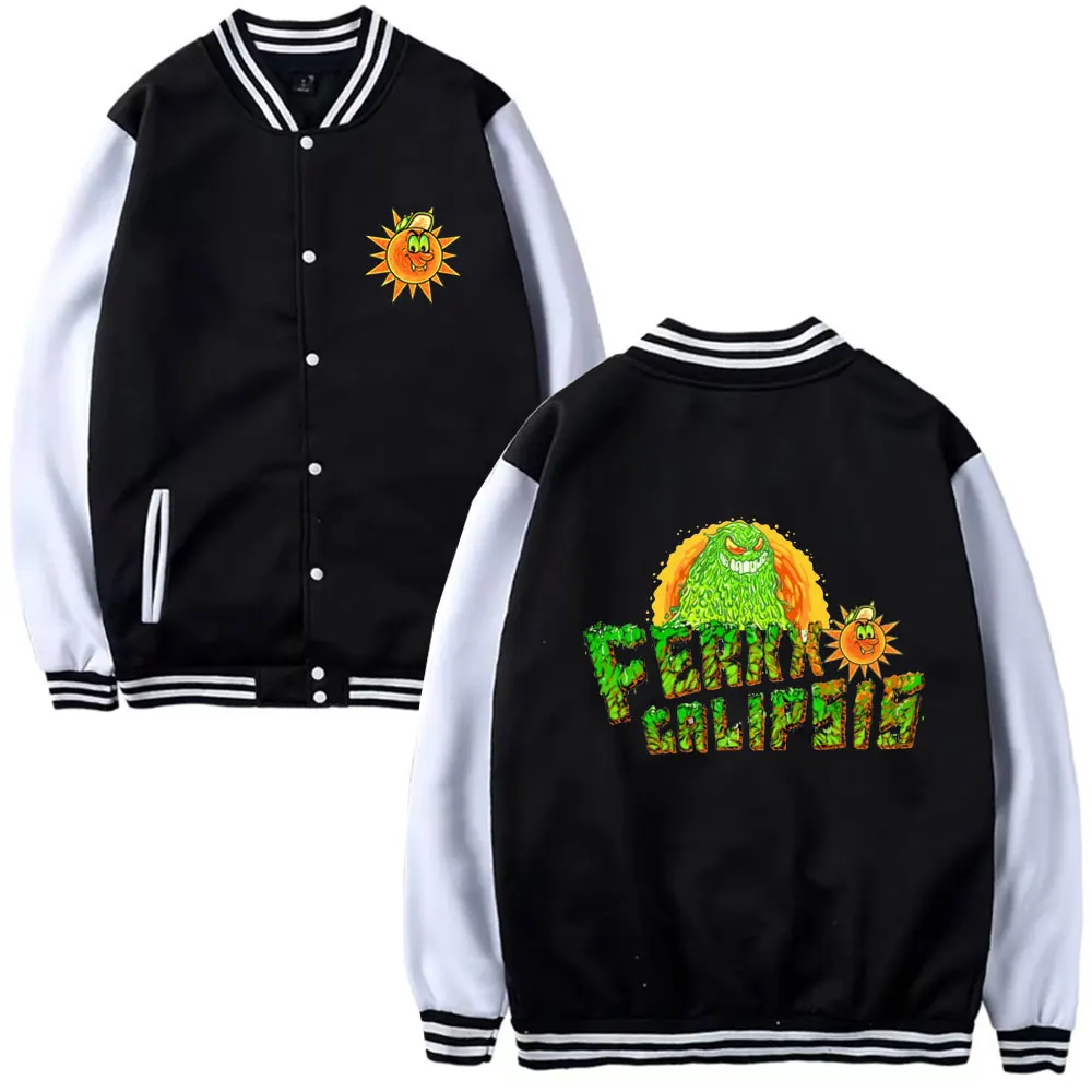 Rapper Feid Ferxxo Ferxxocalipsis Tour 2024 Baseball Uniform Male Fashion Hip Hop Oversized Baseball Jacket Male Splice Coat