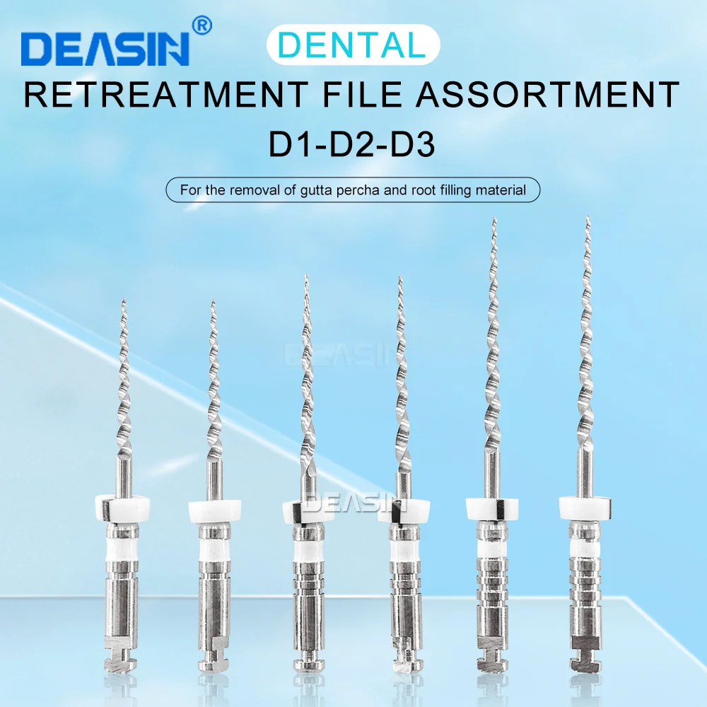 

6Pcs/Box Dental Retreatment Engine Root Canal NiTi File D1-D3 NiTi Super D Rotary Files For Root Canal Cleaning Tools