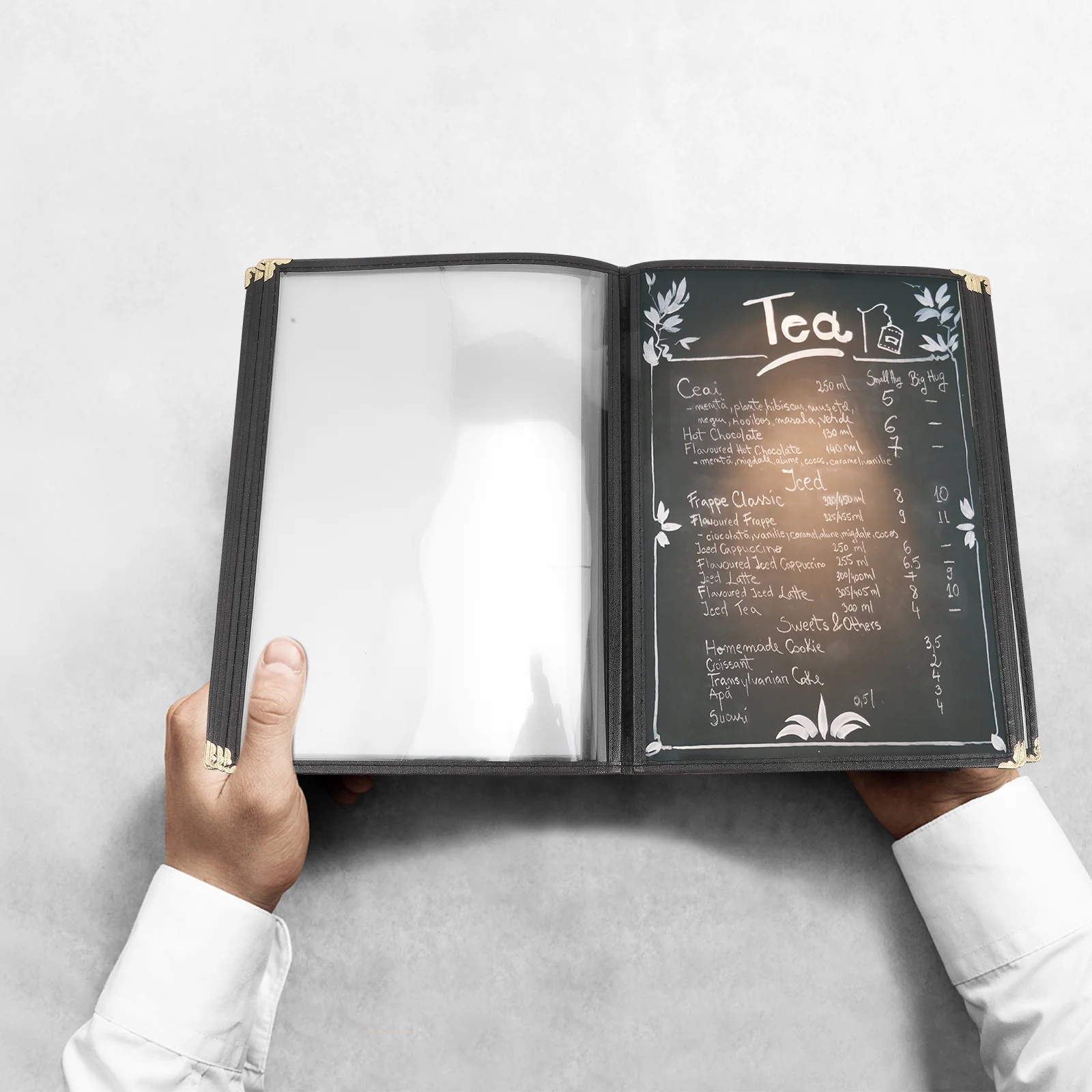 Menu Protector Cover Pvc Waterproof Oil-Resistant Clear A4 Holder For Restaurant Coffee Bar Recipe List Sleeve